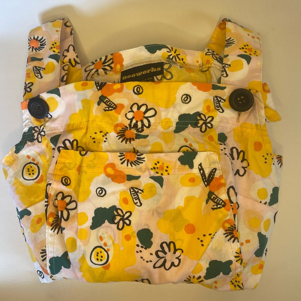 Nooworks Vittoria Yellow Floral Overalls Jumpsuit